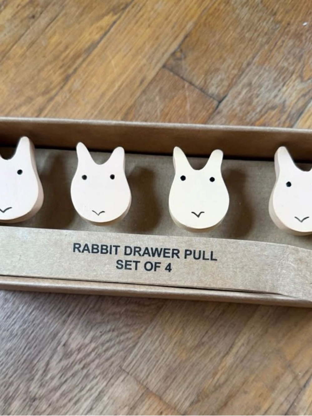 World market wood Rabbit Drawer Pulls - Set of 4 - Light Cream